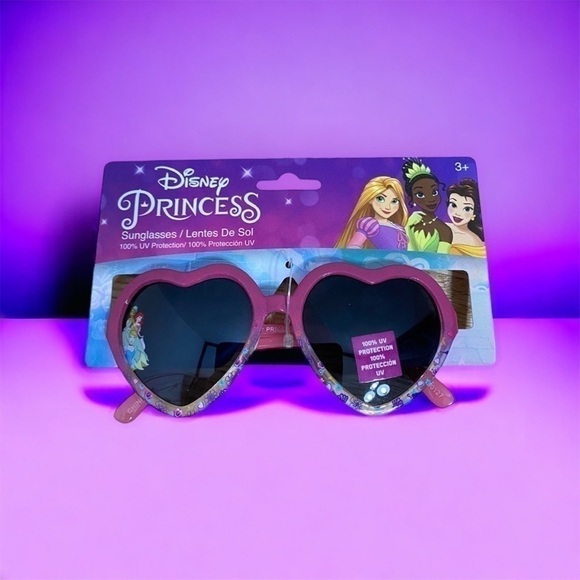 Disney Princess Sunglasses Heart Shape NWT 100% UV Protection Ariel Cinderella - Picture 1 of 4